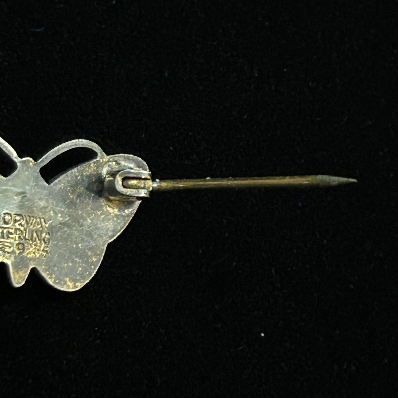Vintage Solid Sterling Enamel Butterfly Brooch Pin White Aksel Holmsen from Norway - Image 3
