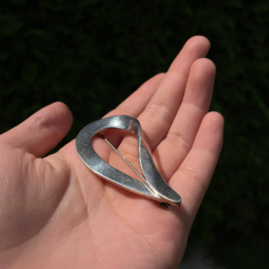 VINTAGE Solid Sterling Silver Modernist Brutalism Tear Brooch TV-58 TAXCO Mexico