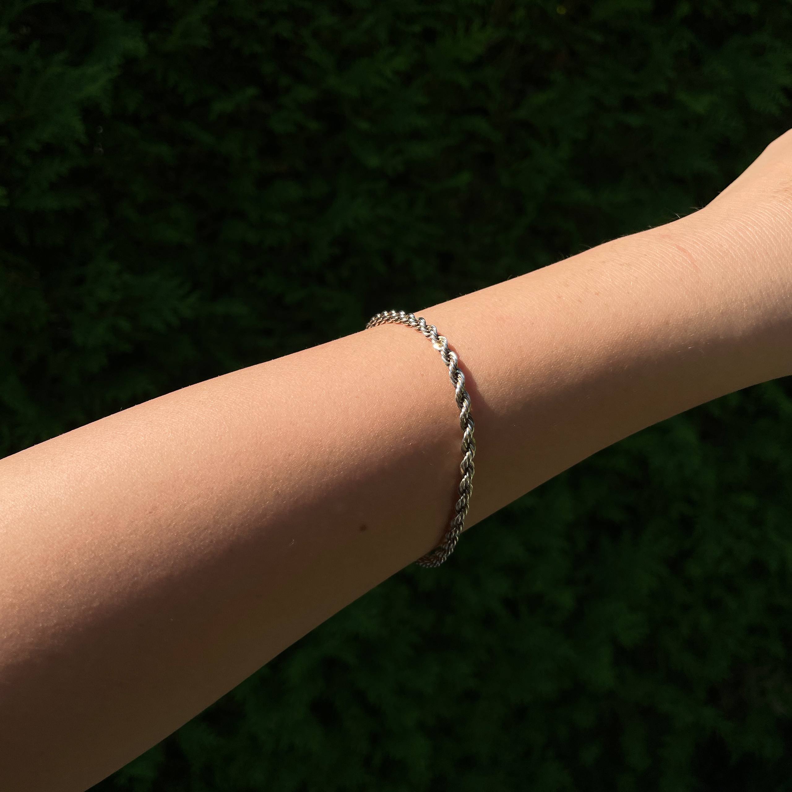 Genuine Tiffany & Co 925 Sterling Silver Twist Rope Chain Braid Bracelet 7in 4mm - Image 11
