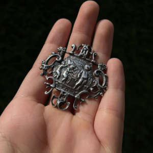 STUNNING Antique Neo Renaissance Art Nouveau Sterling Silver Brooch Cupid Cherub