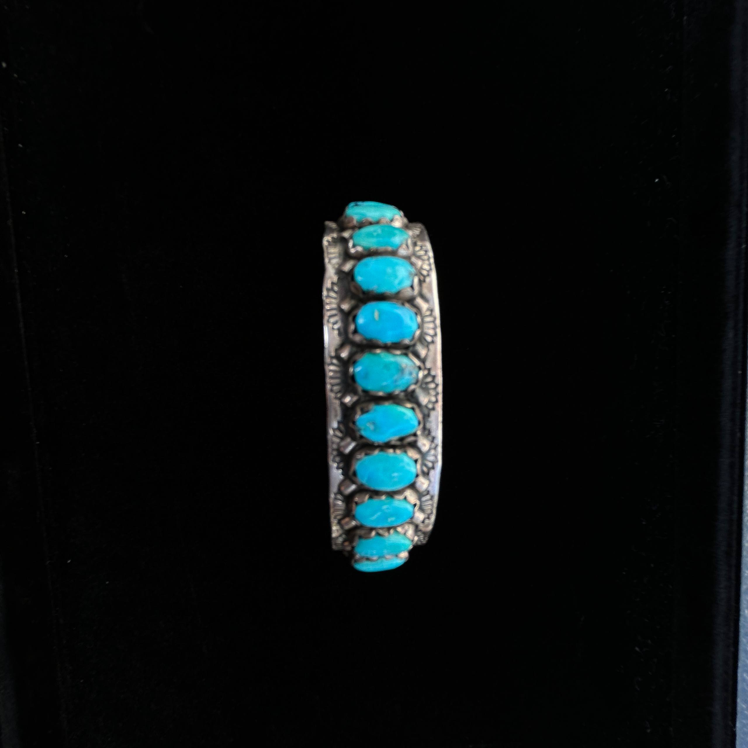 Vintage Navajo/ZUNI FRED WEEKOTY Turquoise Solid 925 Sterling Silver Bracelet - Image 31