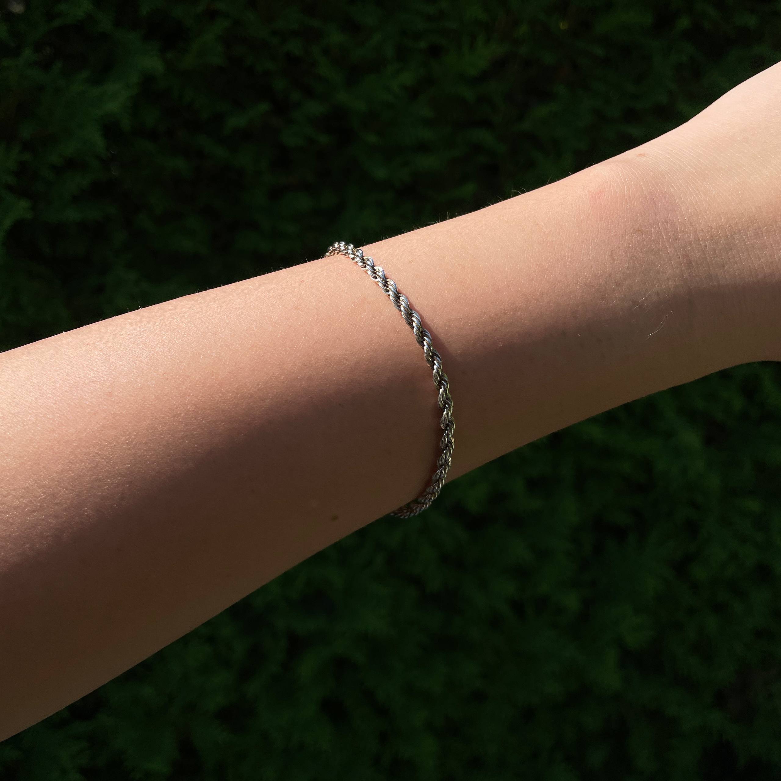 Genuine Tiffany & Co 925 Sterling Silver Twist Rope Chain Braid Bracelet 7in 4mm - Image 10