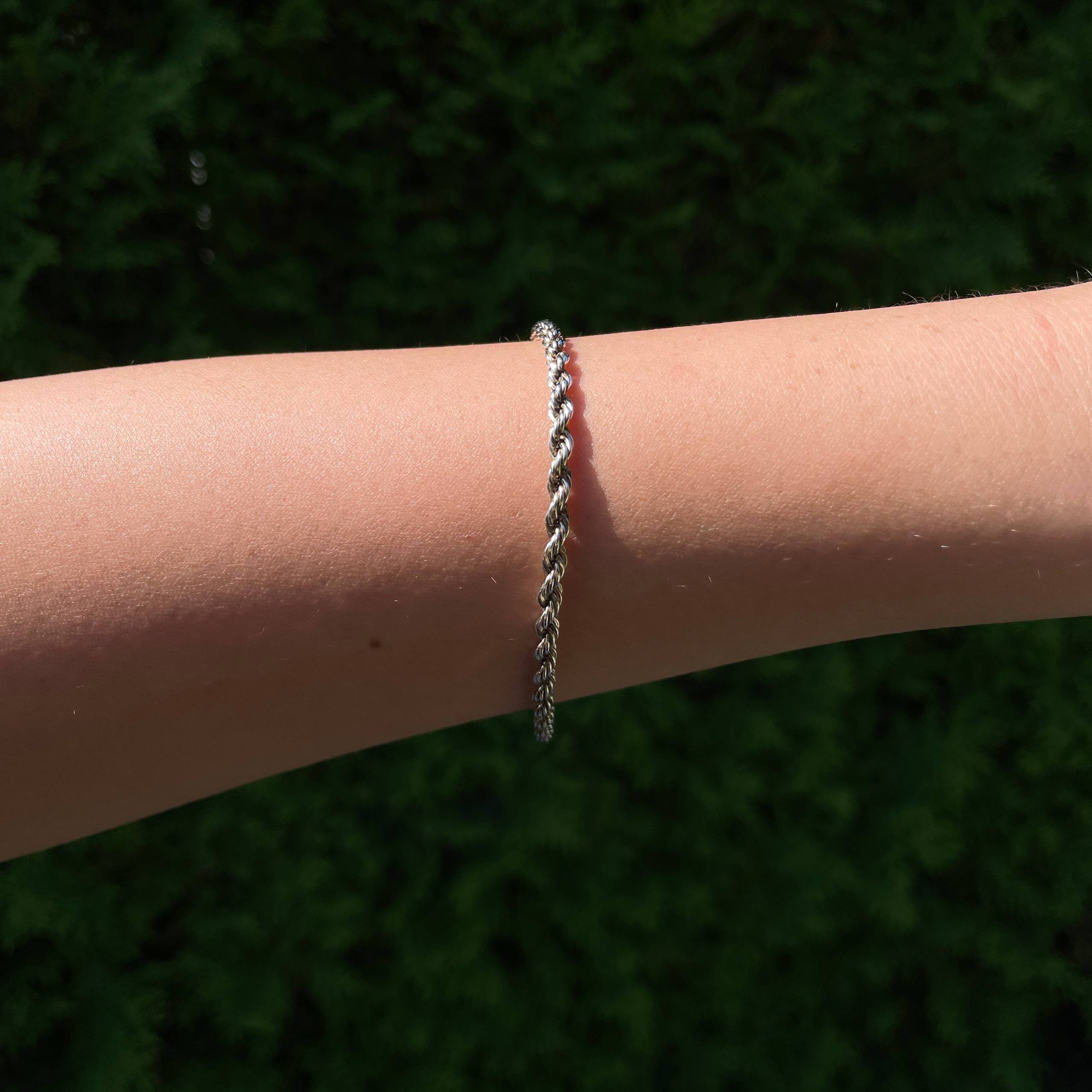 Genuine Tiffany & Co 925 Sterling Silver Twist Rope Chain Braid Bracelet 7in 4mm - Image 9