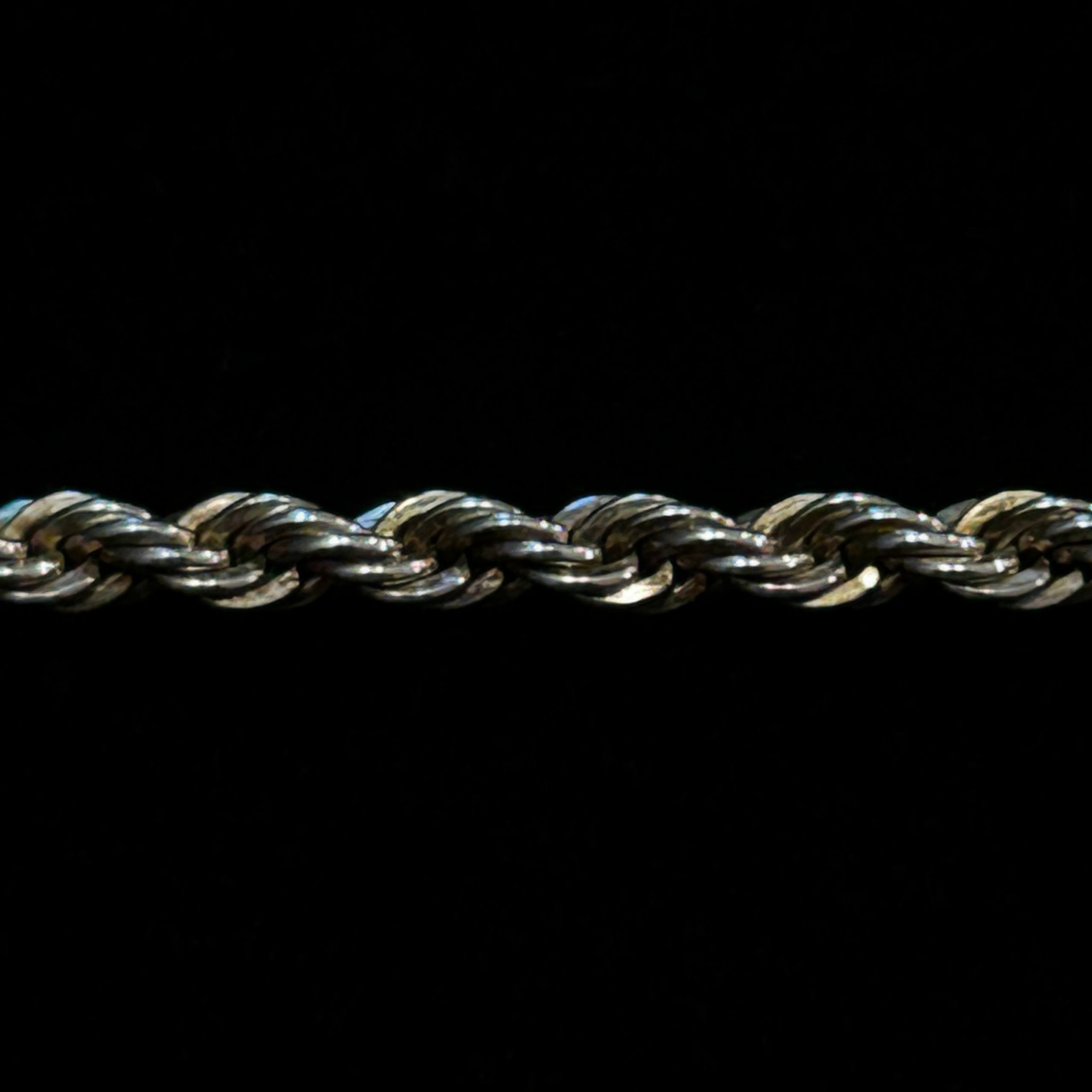 Genuine Tiffany & Co 925 Sterling Silver Twist Rope Chain Braid Bracelet 7in 4mm - Image 5